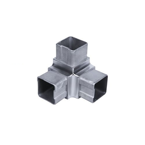Connecteur 3 axes de tube carr 40x40mm INOX316 IN2432 Connecteurs de tube INOX Connecteur tube carr INOX316 IN2432