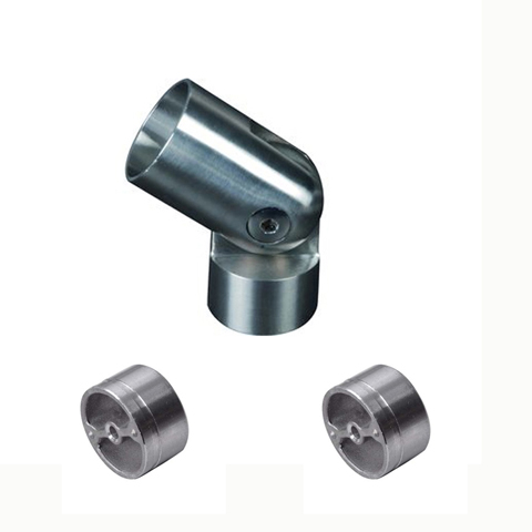 Connecteur orientable 42,4mm INOX304 pour rampes en bois IN2440 Connecteurs et finitions en INOX Connecteur INOX de main courante bois IN2440