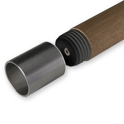 Connecteur union droit 42,4mm INOX316 pour rampes en bois IN2450 Connecteurs et finitions en INOX Connecteur INOX de main courante bois IN2450