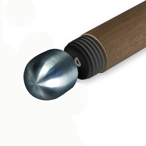 Finition bombe 42,4mm INOX316 pour rampes en bois IN2462 Connecteurs et finitions en INOX Finition INOX de main courante bois IN2462