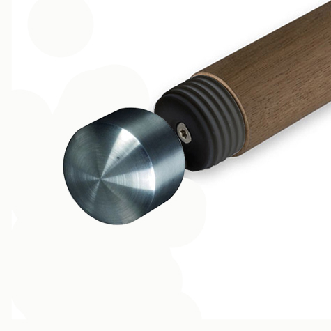 Finition plate 42,4mm INOX304 pour rampes en bois IN2464 Connecteurs et finitions en INOX Finition INOX de main courante bois IN2464