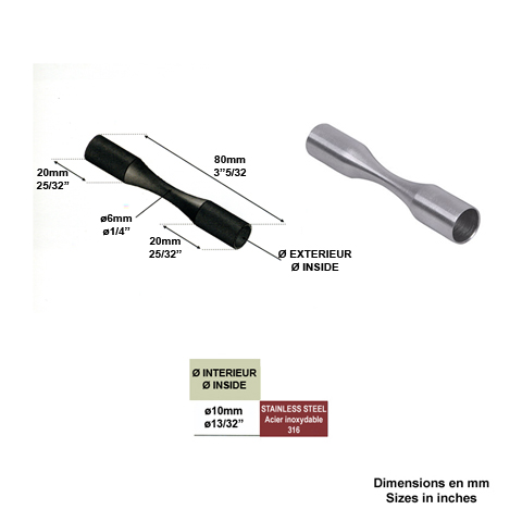 Raccord d'angle flexible INOX316 pour ronds 10mm IN2534 Raccords rglables pour ronds Raccord d'angle flexible inox IN2534