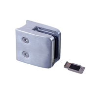 Pince  verre carre 45mm en INOX316 pour tube 42,4mm