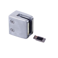 Pince  verre carre 45mm en INOX316 pour plat