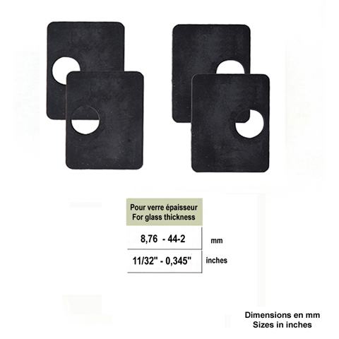 Jeu de 4 caoutchouc epr 8,76mm pour pinces  verre d'angle IN25692 Caoutchouc de pinces  verre Caoutchouc pour pinces d'angle IN25692