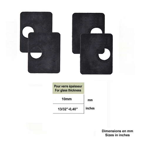 Jeu de 4 caoutchouc epr 10mm pour pinces  verre d'angle IN25693 Caoutchouc de pinces  verre Caoutchouc pour pinces d'angle IN25693