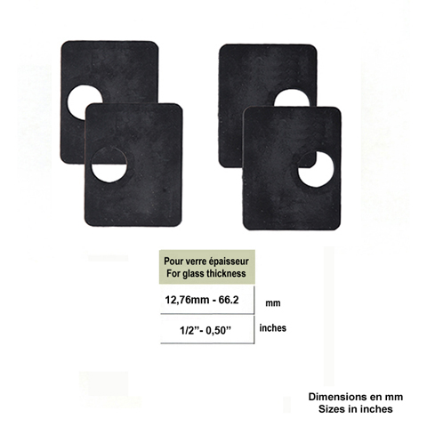 Jeu de 4 caoutchouc epr 12,76mm pour pinces  verre d'angle IN25696 Caoutchouc de pinces  verre Caoutchouc pour pinces d'angle IN25696