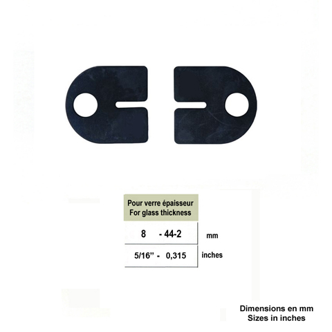 Jeu de 2 caoutchouc pour pinces rondes 64mm  verre  epr 8mm IN2585 Caoutchouc de pinces  verre Caoutchouc pour pinces rondes IN2585