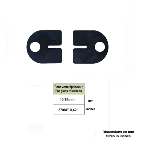 Jeu de 2 caoutchouc pour pinces rondes 64mm  verre epr 10,76mm IN2588 Caoutchouc de pinces  verre Caoutchouc pour pinces rondes IN2588