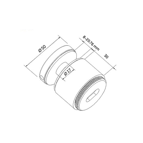 Entretoise / pince  verre rglable INOX316 IN25691 pour verres d'paisseur 8,76mm  20,76mm.