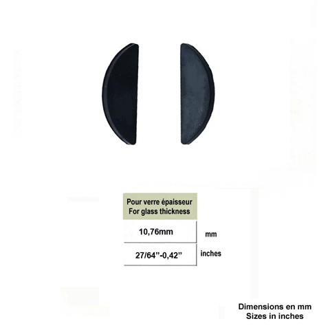 Jeu de 2 caoutchouc pour pinces en applique 60mm verre 10,76mm IN2624 Caoutchouc de pinces  verre Caoutchouc pour pinces en applique IN2624