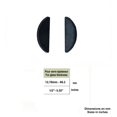 Jeu de 2 caoutchouc pour pinces en applique 60mm verre 12,76mm IN2626 Caoutchouc de pinces  verre Caoutchouc pour pinces en applique IN2626