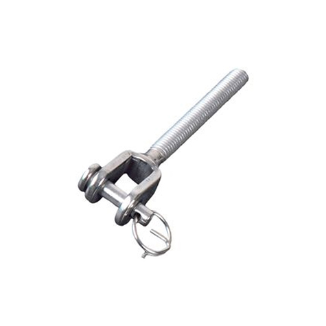 Fixation inox  visser pas  droite pour cble 4mm M6 IN2679 Tendeur manuel sans sertissage Chape et platine pour tendeur cable inox IN2679