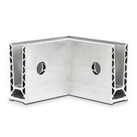 Angle intrieur de profil en U aluminium pour garde corps fixation  l'anglaise