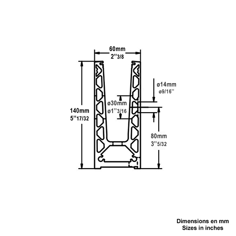 Angle extrieur de profil en U aluminium pour garde corps fixation  l'anglaise IN29313 Profils aluminium pour verres Pices pour habillage profils IN29313
