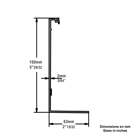 Habillage alu anodis pour profil IN29311 montage  l'anglaise IN29314 Profils aluminium pour verres Pices pour habillage profils IN29314