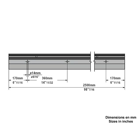 Profil en U aluminium pour garde corps fixation au sol dcale IN29321 Profils aluminium pour verres Fixation au sol dcale IN29321
