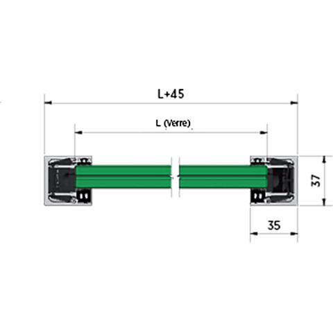 Kit pour verre 16,76mm pose en tableau IN29361 Kit pour appui de fentres Kit pour verre 12,76 ou 16,76mm IN29361