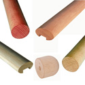 Main courante en bois, ovale et ronde