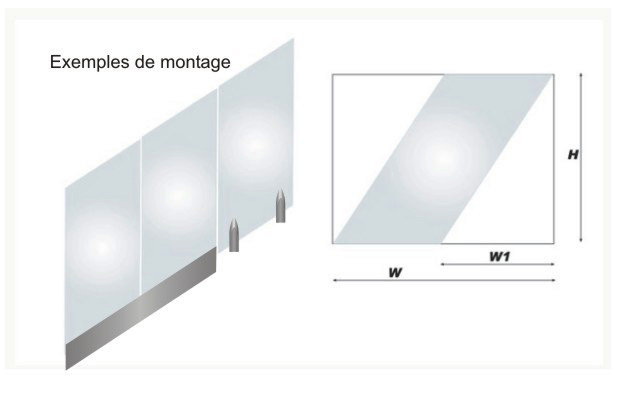Plaque de verre feuillete losange dcoupe sur mesure IN2633 Verre dcoup sur mesure Verre dcoup en losange IN2633