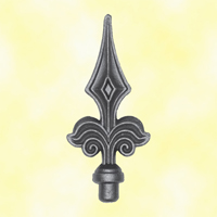 Fer de lance - Pointe de lance 135mm diamtre 12mm fleur de lys acier  souder