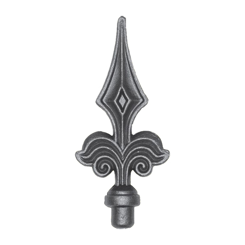 Fer de lance - Pointe de lance 135mm diamtre 12mm fleur de lys acier  souder