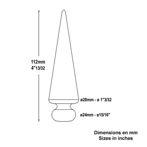 Pointe de lance effile 24 FA1522 Pointe de lance Estampe FA1522