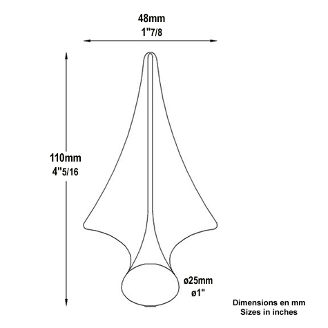 Pointe de lance triangle 110mm FA1529 Pointe de lance Estampe FA1529