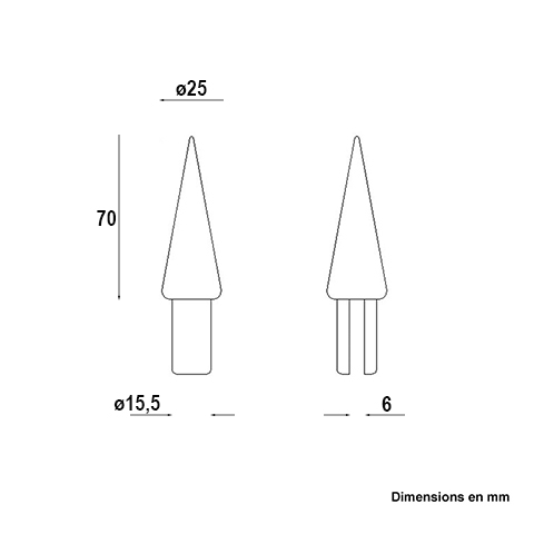 Pointe de lance aluminium 15,5mm FA1674 Pointe de lance Aluminium FA1674