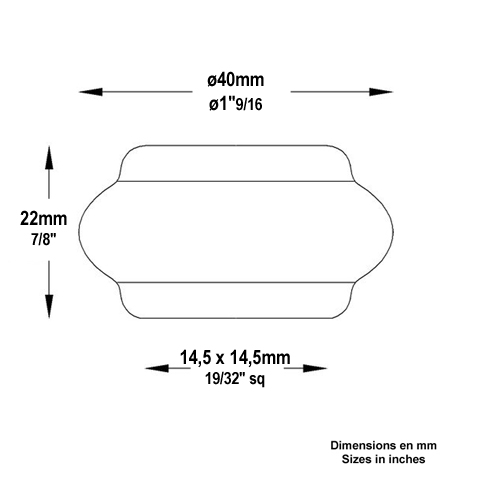 Garniture courte  souder 14x14mm FB1546 Garniture et manchon En acier  souder FB1546