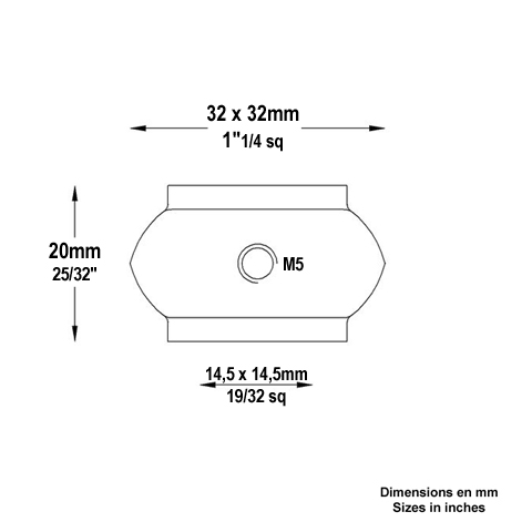 Garniture courte fonte 14x14mm FB15561 Garniture et manchon En fonte  bloquer FB15561
