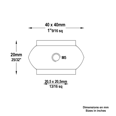 Garniture courte fonte 20x20mm FB1558 Garniture et manchon En fonte  bloquer FB1558