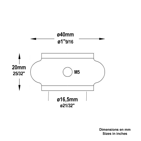 Garniture courte laiton poli 16mm FB1600 Garniture et manchon En laiton poli verni FB1600