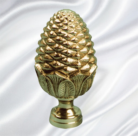 Pomme pin laiton poli H115mm FC1716 Boule et pommeau Pommeau laiton FC1716