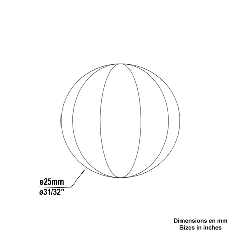 Bille boule  facette  25mm FD1821 Boule, Bille de forge Boule  facettes FD1821