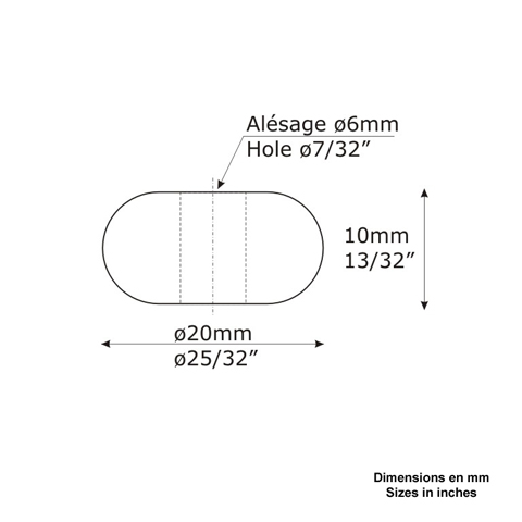 Bille dcollete 20x10mm FD1833 Boule, Bille de forge Boule tourne FD1833