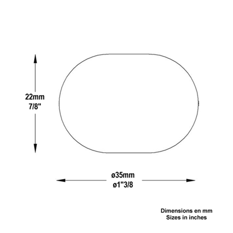 Boule mplate forge 35 x 22mm FD1835 Boule, Bille de forge Boule lisse FD1835