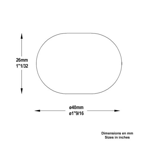 Boule mplate forge 40 x 26mm FD1836 Boule, Bille de forge Boule lisse FD1836