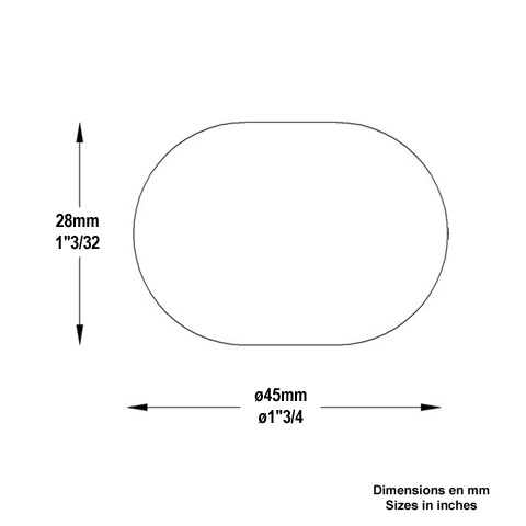 Boule mplate forge 45x28mm FD1837 Boule, Bille de forge Boule lisse FD1837