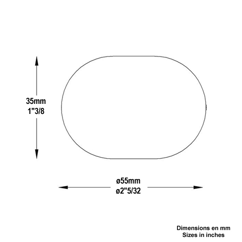Boule mplate forge 55x35mm FD1838 Boule, Bille de forge Boule lisse FD1838