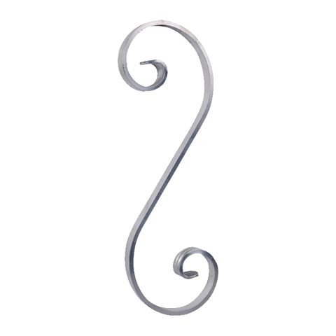 Volute alu en S H300mm 14x5mm FE19304 Volute Aluminium extr patte d'oie FE19304
