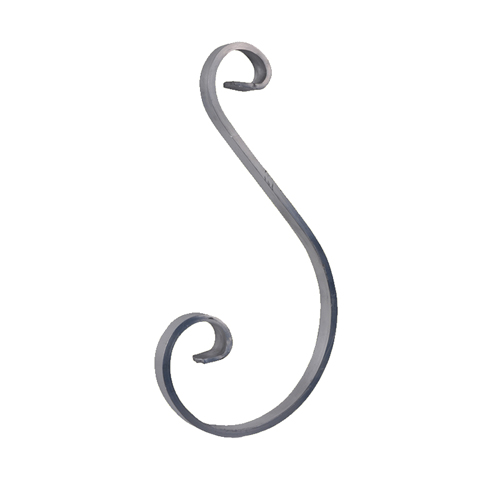 Volute alu en S H230mm 14x5mm FE19305 Volute Aluminium extr patte d'oie FE19305