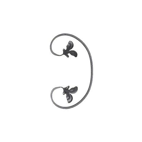Volute feuille en C H250mm 12x6mm FF2186 Volute Volute extrmit feuille FF2186