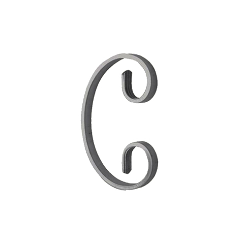 Volute alu en C H140mm 14x5mm FF2233 Volute Aluminium extr patte d'oie FF2233
