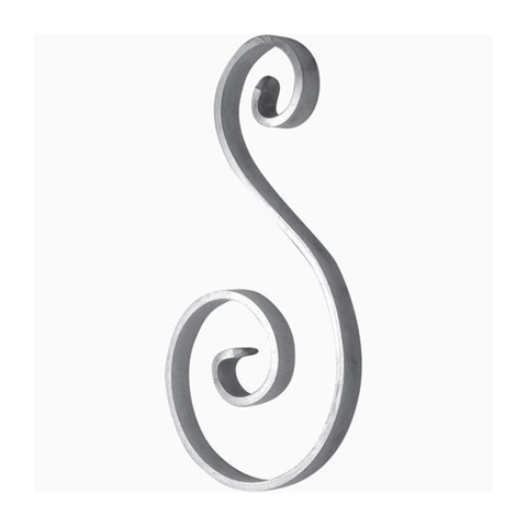 Volute alu en S H225mm 14x5mm FF2234 Volute Aluminium extrmit lisse FF2234