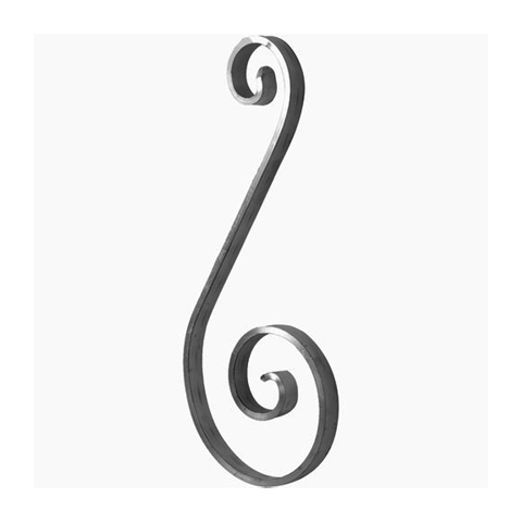 Volute alu en S H290mm 14x5mm FF2237 Volute Aluminium extrmit lisse FF2237