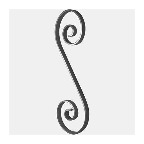 Volute alu en S H360mm 14x5mm FF2238 Volute Aluminium extrmit lisse FF2238