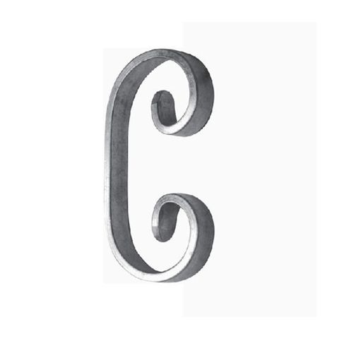 Volute alu en C H115mm 14x5mm FF2239 Volute Aluminium extrmit lisse FF2239