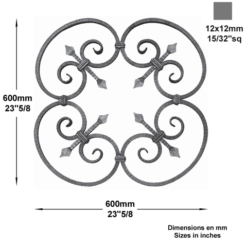 Panneau dcoratif H600mm 12x12mm FG2310 Panneau dcoratif Panneau dco FG2310