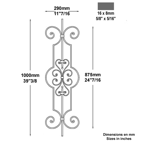 Panneau dco H1000mm 16x8mm FG2321 Panneau dcoratif Panneau dco FG2321